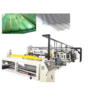 Three Layers PP PC PET Corrugated Sheet Building Roofing Wave Tile Glazed Forming Rigid Wave Extrusion Line