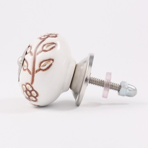 Bouton d'armoire en céramique marron doré en vrac fait main meubles commode armoire tire cuisine placard poignées de porte CK-1735 - Product Image 2