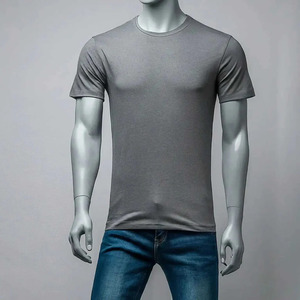 Camiseta de Manga Corta para Hombre, Corte Regular, Color Sólido, 100% Algodón, Estilo Urbano, Transpirable - Product Image 1