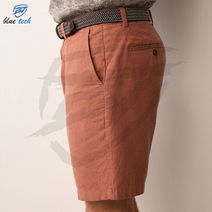 Custom Men Outdoor 100% Cotton Solid Shorts 4 Pockets Loose Fit Quick Dry Drawstring Closure Casual Fashion Wear - Product Image 3