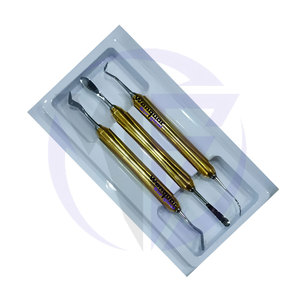 ชุดไม้พายเติมเรซินคอมโพสิตทันตกรรม3ชิ้นเครื่องมือทันตกรรมแบบใช้มือทอง - Product Image 4