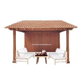 ชุดโซฟากลางแจ้งไม้สักดีไซน์ทึบเฟอร์นิเจอร์ศาลากลางแบบอินโดนีเซียซุ้มไม้สำหรับปลูกบาร์บีคิวรีสอร์ท - Product Image 3
