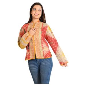 Veste Kantha en coton vintage fabriquée à la main réversible, vêtements d'extérieur Boho légers pour toutes les saisons - Product Image 4