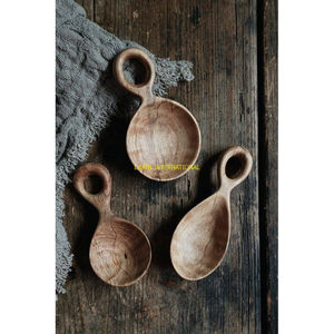 Handmade Wooden Spoon Set 4 Piece With Inlay Design Handles Natural Wood Utensils For Serving Dining <b>Kitchen</b> <b>Decor</b> Eco Friendly - Product Image 5