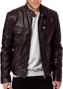 Veste de motard en cuir d'agneau véritable pour homme SWORD - Product Image 3
