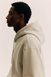 Sweat à capuche pour homme 100% coton le plus vendu OEM ODM personnalisable coupe ample poche kangourou Beige manches longues imprimé goutte - Product Image 5