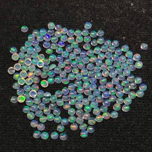 Venta al por mayor 2mm 3mm Natural etíope ópalo suelto redondo cabujón IGI certificado piedra preciosa suave espalda plana piedras calibradas - Product Image 2
