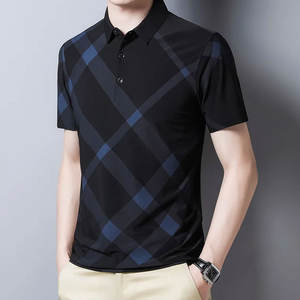 Polo de manga corta con patrón sólido personalizado para hombre, nueva moda informal, corte holgado, hecho en poliéster/algodón, servicio OEM - Product Image 2