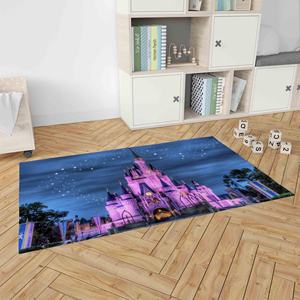 Tapis imprimé Château de Cendrillon - Tapis moderne pour salon, tapis Disney pour enfants, tapis en velours - Product Image 5