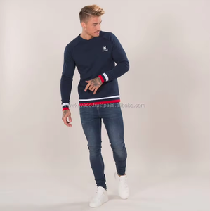 Hip Hop logotipo personalizado algodón polar pulóver manga larga cuello redondo Unisex Streetwear hombres sudadera chándal - Product Image 2