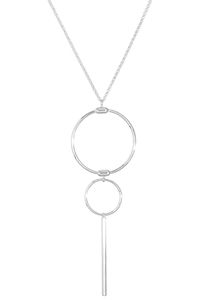 Haute qualité en acier inoxydable rond cercle ligne géométrique pendentif colliers pour femmes bijoux en argent Sterling - Product Image 5