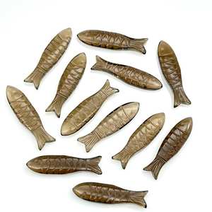 Cuarzo Ahumado Tallado a Mano en Forma de Pez, Gema Briolette, Cristal Suelto de 30x10 MM - Product Image 4