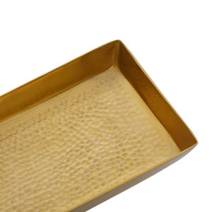 Bandeja de servicio decorativa para encimera rectangular, acabado martillado, bandeja de almacenamiento de cosméticos multiusos irrompible, platos de desayuno - Product Image 4