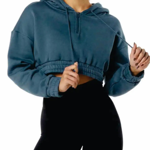 Custom Logo Cropped <b>top</b> Hoodie <b>for</b> <b>Women</b> 2026 - Product Image 6