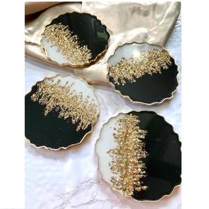 Sous-verres ronds en résine gravés x Océan Cadeaux personnalisés Mariage sur la plage Nouveau sous-verre de luxe unique pour les boissons Vente en gros - Product Image 1