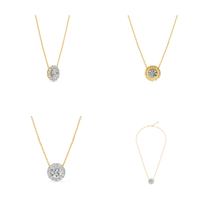 Collar de oro blanco y amarillo de 18K con diamantes cultivados en laboratorio de 2.57cts de alta calidad para mujer VS Clarity EF Cadena de color Collares de cadenas finas - Product Image 5