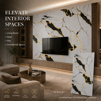 Panneau mural en PVC MORLENX en marbre blanc pur avec veines grises, revêtement mural décoratif minimaliste pour intérieur