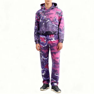 Survêtement avec fermeture éclair en sérigraphie graphique personnalisée Vêtements streetwear décontractés et lourds Fabrication de vêtements - Product Image 6