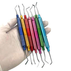 Juego de 7 piezas de odontología, instrumento de relleno de resina compuesta colorida, espátula de mango grueso para cirugía de restauración Dental - Product Image 3