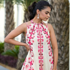 Robe longue en coton indien fait à la main élégante fête d'été et mariage/lune de miel pour les filles cadeau de mariée personnalisé approvisionnement ODM - Product Image 2