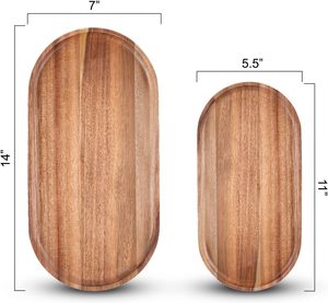 แผ่นไม้ทรงรีสี่เหลี่ยมผืนผ้า,สำหรับทำขนมปังชีสผลไม้ผักจิ้มอาหารซูชิไม้อะคาเซียขายดีเซิร์ฟเวอร์ไม้ - Product Image 2