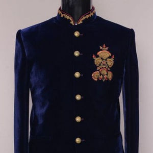 Vestido occidental Indo 2025 para hombre con elegante bordado Zardozi, perfecto para bodas y fiestas, atuendo elegante - Product Image 1