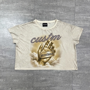 T-shirt Oversize Boxy in Cotone 100% Personalizzata con Stampa DTG, Collo e Polsini a Taglio Vivo, Lavaggio Acido Effetto Usurato - Product Image 2