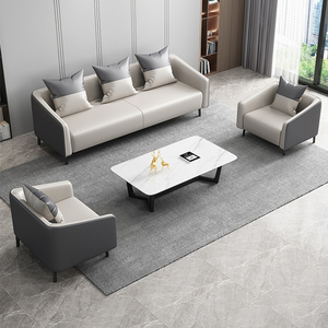 Sofá Modular de Lujo Moderno, Juego de Sofás de Cuero PU Impermeable, 1, 2, 3, 4 Plazas, Sillón Ejecutivo Seccional, Muebles Comerciales - Product Image 3
