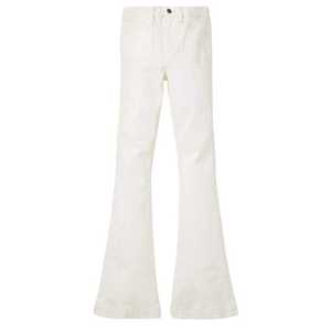 กางเกงยีนส์ขาบานขาตรงเอวสูงสำหรับเด็กผู้หญิงกางเกงยีนส์ซักได้สีขาวเรียบง่ายระบายอากาศได้ดีแบบมืออาชีพ - Product Image 1