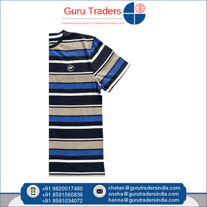 Camiseta de rayas horizontales para hombre de material de polialgodón altamente cómoda con tamaño personalizado de S a 5XL a precio asequible - Product Image 2