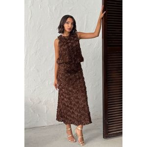 Falda Negra Sólida de Poliéster con Pliegues para Mujer, Venta al Por Mayor TOPSHOW para Pedidos al Mayoreo y Minoristas de Moda - Product Image 4