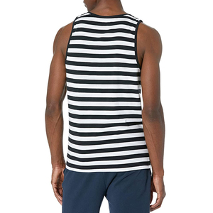 Camiseta sin mangas a rayas de alta calidad para hombre, chaleco de algodón transpirable para gimnasio, ropa deportiva de moda para verano, venta al por mayor - Product Image 1