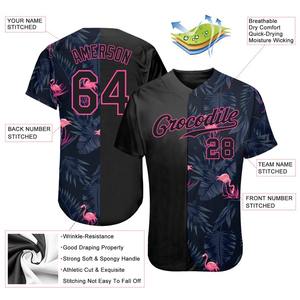 Jersey de béisbol auténtico flamenco diseño patrón 3D personalizado - Product Image 3