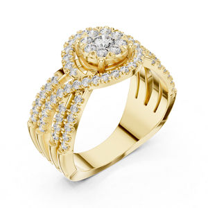 Anillo de Diamante Redondo Cultivado en Laboratorio en Oro Blanco de 14K para Mujer |   Regalo de Aniversario |   Diamante Cultivado Nuevo - Product Image 5