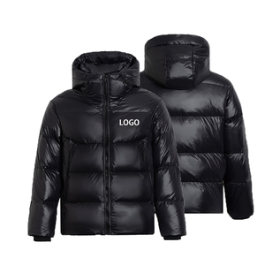 Fabricante personalizado LOGO negro invierno a prueba de viento al aire libre pato abajo pluma relleno burbuja puffer chaquetas abrigos hombres - Product Image 3