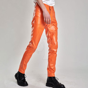 Pantalon en cuir pour hommes avec logo personnalisé Pantalon en cuir au design unique Vente en gros - Product Image 2