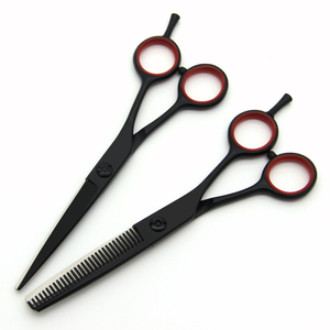 Tijeras de peluquero negras superiores hechas a medida con mango de cerámica para adelgazar la tijera de pulido de acabado de corte de pelo - Product Image 6