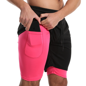 Short de basket-ball de haute qualité pour hommes Design personnalisé Double couche Séchage rapide Respirant Motif solide écologique - Product Image 2