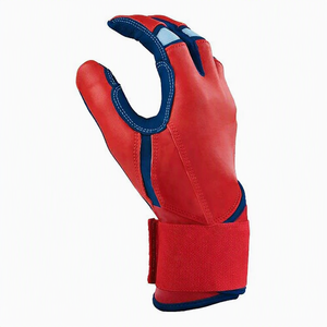 Gants de baseball à doigts séparés, rouge et bleu, synthétiques, antidérapants, fermeture auto-agrippante, unisexe, toutes saisons - Product Image 3