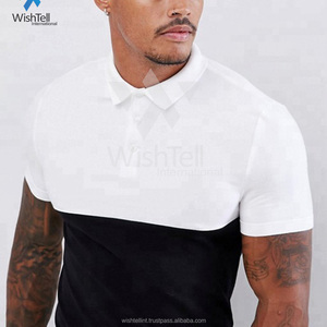 Golf d'été de revers de couleur unie pour hommes pour polos Nouvelle mode T-shirts à manches courtes Design imprimé - Product Image 3