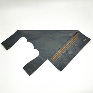 Sac à provisions en plastique de T-shirt résistant et résistant imprimé de logo personnalisé pour les supermarchés - Product Image 5