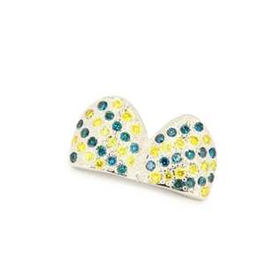 Incisive personnalisée 2X2 Fine Grillz Gold Diamond-Dust Canine Double Caps 14k Yellow White Rose Custom Cut Incisive - Product Image 4