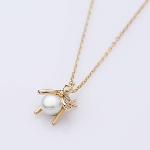 <b>Bee</b> Design Cute Pearl Charm Necklace Shape Turkish Wholesale Handmade 925 Sterling Silver Jewelry - Product Image 3