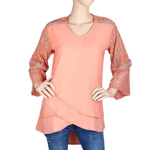 Women's Fancy Georgette <b>Top</b> - <b>Peach</b> - Product Image 4