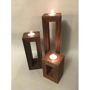 Wooden <b>Candle</b> Holder <b>Set</b> for Dining Table Wedding Parties Event - Product Image 6