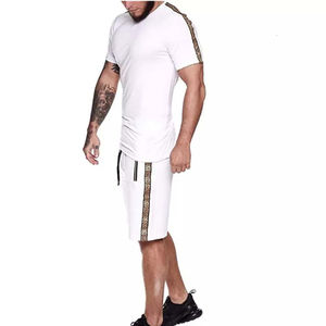 2024 Wholesale Custom Summer New Arrival Polyester Jogging Sportswear Gym Tracksuit and Short 2 Piece Shorts Men <b>T</b> <b>Shirt</b> Set - Product Image 4