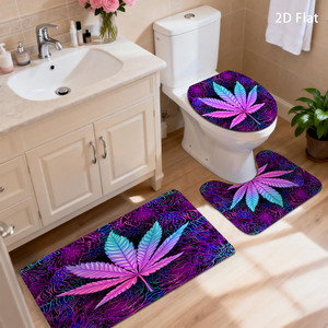 Custom Printed <b>Bath</b> Mat Bathroom Rug <b>Set</b> for Bathroom Non-Slip <b>Shower</b> Curtain <b>Bath</b> Mat - Product Image 4