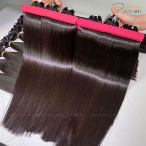 High Quality Double Drawn Virgin 100% Remy Raw Cuticle Aligned <b>Hair</b> Soft 1B Color Vietnamese Human <b>Hair</b> Bundle Wholesale - Product Image 6