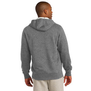 Sweat à capuche gris imprimé avec poche kangourou à fermeture éclair, sweat à capuche décontracté à manches longues et à cordon de serrage, sweats à capuche pour hommes - Product Image 2