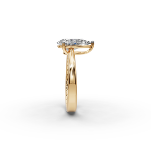 Bague en diamant taille poire cultivé en laboratoire 2 <span class=keywords><strong>TCW</strong></span> pour femme, fiançailles, or 18K/14K, bijou élégant et unique - Product Image 3